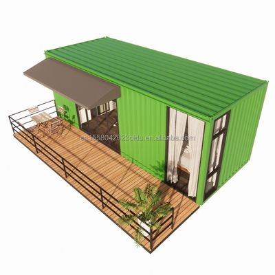 Houten 20ft Container kantoor staal structuur frame gelast platte verpakking Container huis Tuin huis