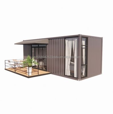 Houten 20ft Container kantoor staal structuur frame gelast platte verpakking Container huis Tuin huis