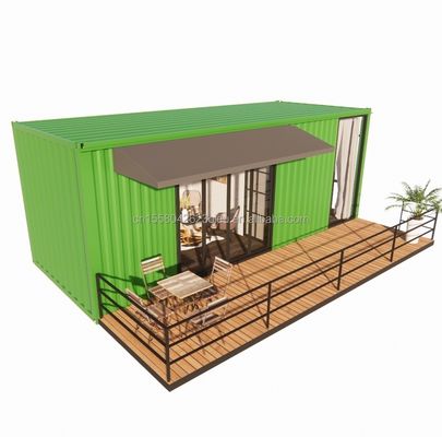 Houten 20ft Container kantoor staal structuur frame gelast platte verpakking Container huis Tuin huis
