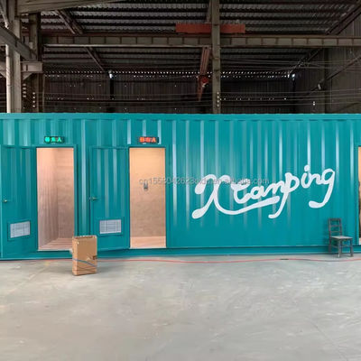 40 FT Uitbreidbaar stalen geprefabriceerd huis voor aanpasbare mobiele container winkelmuur 50/75/100mm Wave Sandwich Panel