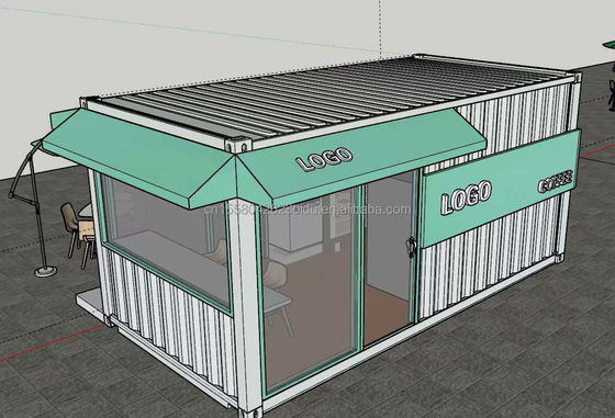 40 FT Uitbreidbaar stalen geprefabriceerd huis voor aanpasbare mobiele container winkelmuur 50/75/100mm Wave Sandwich Panel