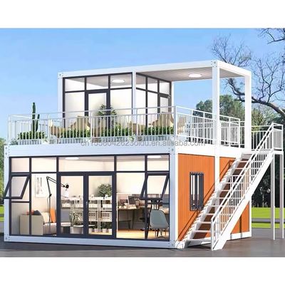 Hoofdstructuur gegalvaniseerde stalen vierkantbuizen in gemaakt 20ft platte verpakking geprefabriceerde tijdelijke container workshop