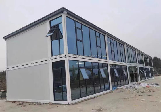 Hoofdstructuur gegalvaniseerde stalen vierkantbuizen in gemaakt 20ft platte verpakking geprefabriceerde tijdelijke container workshop