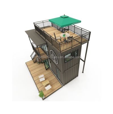 Outdoor Application Prefabricated Steel Restaurant Container Store met modern ontwerp en aluminiumlegering Windows 20ft of 40ft