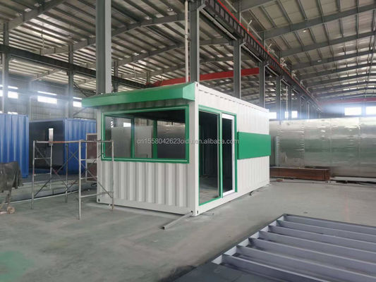 Outdoor Tiny Home 10ft Prefabricated Steel Sentry Box Container Guard House met 50/75/100mm Wave Sandwich Panel Muur