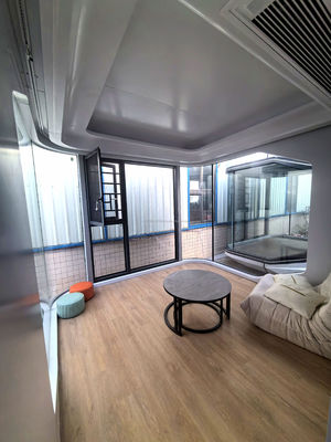 Moderne design sandwichpaneel deur modulair mobiele huis in de Europese Unie met 20 ft geprefabriceerde platte verpakkingscontainer