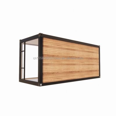 Gegalvaniseerde stalen vierkantbuizen Modern ontwerp Containerhuis met houten tuin en onafhankelijk restaurant