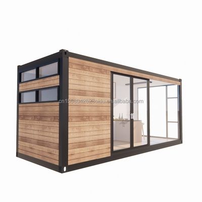 Gegalvaniseerde stalen vierkantbuizen Modern ontwerp Containerhuis met houten tuin en onafhankelijk restaurant