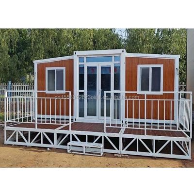 EU Houten 2 slaapkamer modulaire prefab huizen met modern ontwerp en gegalvaniseerde stalen vierkantbuizen uitbreidbare container huis