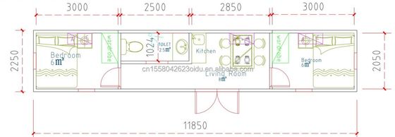 Gegalvaniseerd stalen buiging 180g en aluminiumlegering ramen 40ft modern ontwerp geprefabriceerd houten container huis voor hotel winkel