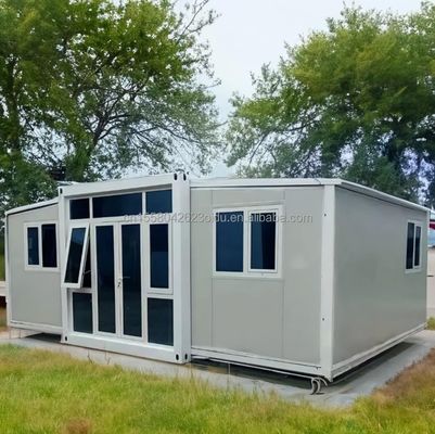 EU Houten 2 slaapkamer modulaire prefab huizen met modern ontwerp en gegalvaniseerde stalen vierkantbuizen uitbreidbare container huis