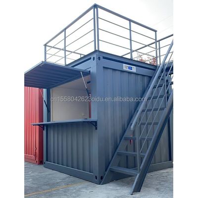 Moderne ontwerp stijl 10 ft 20 ft mobiele bar prefab huis container winkel buiten staal sandwich paneel koffiewinkel