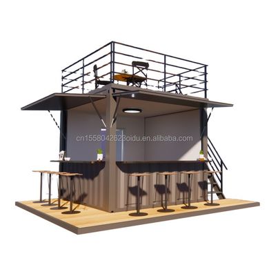 Moderne ontwerp stijl 10 ft 20 ft mobiele bar prefab huis container winkel buiten staal sandwich paneel koffiewinkel