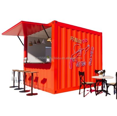 Moderne ontwerp stijl 10 ft 20 ft mobiele bar prefab huis container winkel buiten staal sandwich paneel koffiewinkel