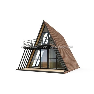 Resort driehoekige vorm Houten huis staal frame met gegalvaniseerd stalen buig 180g en 50/75/100mm Wave Sandwich Panel Wanden