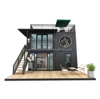 Moderne design stijl dubbel verdiepings staal sandwich paneel Outdoor Container Bar Koffieshop voor Food Beverage Business