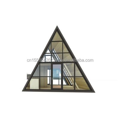 Resort driehoekige vorm Houten huis staal frame met gegalvaniseerd stalen buig 180g en 50/75/100mm Wave Sandwich Panel Wanden