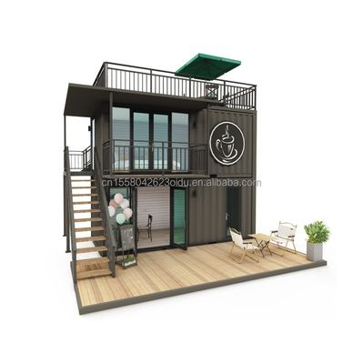 Moderne design stijl dubbel verdiepings staal sandwich paneel Outdoor Container Bar Koffieshop voor Food Beverage Business
