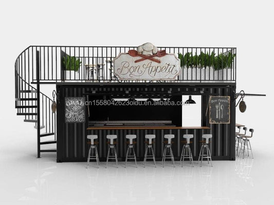 Moderne design stijl dubbel verdiepings staal sandwich paneel Outdoor Container Bar Koffieshop voor Food Beverage Business