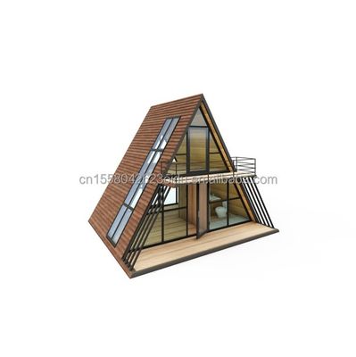 Resort driehoekige vorm Houten huis staal frame met gegalvaniseerd stalen buig 180g en 50/75/100mm Wave Sandwich Panel Wanden