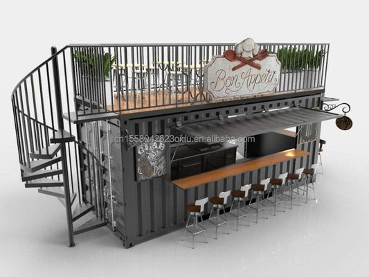 Moderne design stijl dubbel verdiepings staal sandwich paneel Outdoor Container Bar Koffieshop voor Food Beverage Business