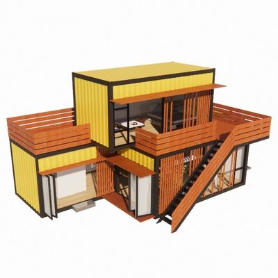 Commerciële straatwinkels Opvouwbare kamer Combinatie met gele renovatie Industrieel Wind Outdoor Flat Pack Container House