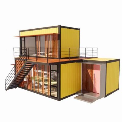Commerciële straatwinkels Opvouwbare kamer Combinatie met gele renovatie Industrieel Wind Outdoor Flat Pack Container House