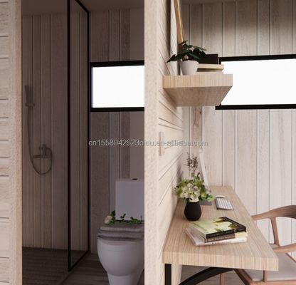 EU Tuin Houten hutten Muur 75mm Wave Sandwich Panel Customized Color Assembled Huizen voor Home Studio Producenten