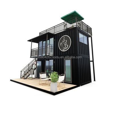 Gegalvaniseerde stalen vierkantbuizen Modern klein Westerse stijl Tiny House Flat Pack Container Koffieshop voor winkelcentrum toepassing