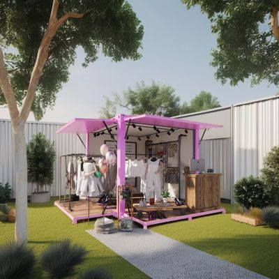 Modern ontwerp vouwbare stalen scheepvaartcontainer geprefabriceerde platte verpakking buitenwinkels met aangepaste kleur en verzending