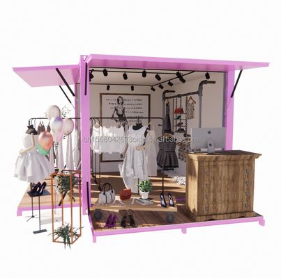 Modern ontwerp vouwbare stalen scheepvaartcontainer geprefabriceerde platte verpakking buitenwinkels met aangepaste kleur en verzending