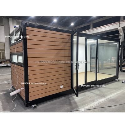 Gegalvaniseerd stalen buiging 180g prefab huis 20ft stalen structuur zonneschijn huis met tuin en houten mobiele ontwerp