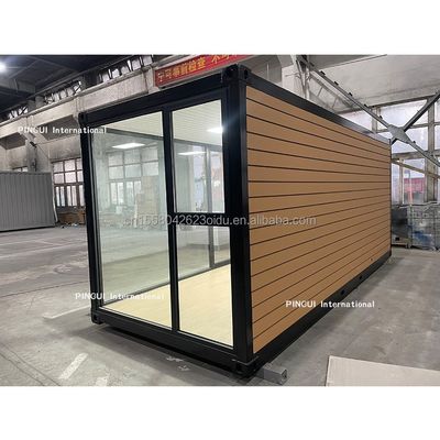 Gegalvaniseerd stalen buiging 180g prefab huis 20ft stalen structuur zonneschijn huis met tuin en houten mobiele ontwerp