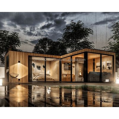 EU-standaard 20ft geprefabriceerd flat pack container huis met gegalvaniseerd stalen buiging 180g driehoekige kamer in stalen frame