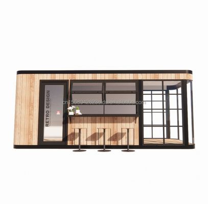 Stalen frame gegalvaniseerd stalen buiging 180g modern ontwerp 20ft 40ft prefab container huis voor mobiele koffiewinkels Restaurants