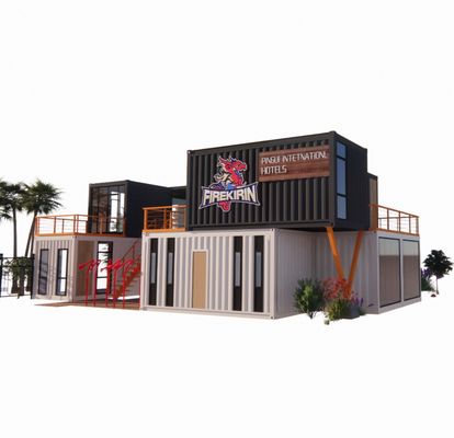 EU 20ft Container Combinatie Hotel Mobiele Houten Huis Moderne eenvoudige stijl gegalvaniseerd stalen buigend 180g stalen frame