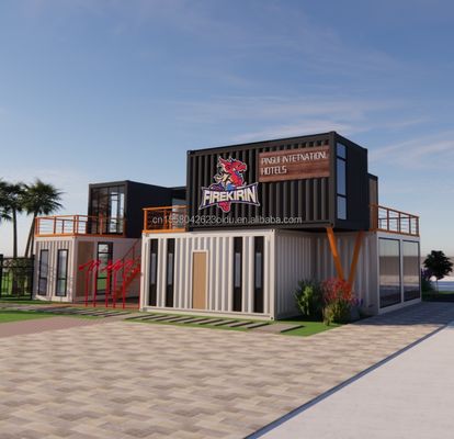 EU 20ft Container Combinatie Hotel Mobiele Houten Huis Moderne eenvoudige stijl gegalvaniseerd stalen buigend 180g stalen frame