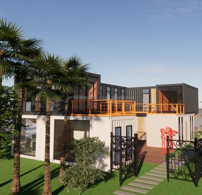 EU 20ft Container Combinatie Hotel Mobiele Houten Huis Moderne eenvoudige stijl gegalvaniseerd stalen buigend 180g stalen frame