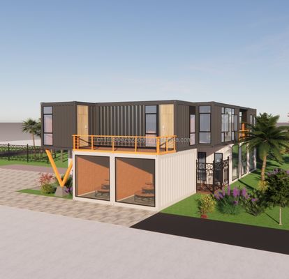 EU 20ft Container Combinatie Hotel Mobiele Houten Huis Moderne eenvoudige stijl gegalvaniseerd stalen buigend 180g stalen frame
