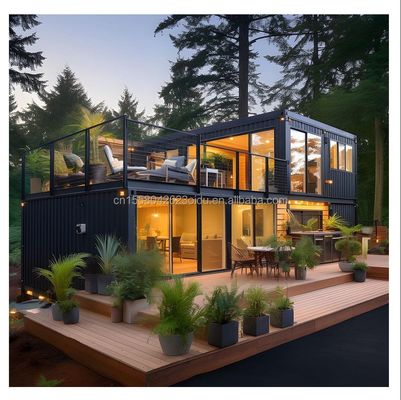 Gepersonaliseerde kleur 40ft LOFT Family Style Mobilhuis met geprefabriceerde stalen structuur en houten buitenmuur