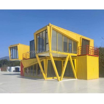 Hotel Resort Steel Frame Office Container House met 50/75/100mm Wave Sandwich Panel en gegalvaniseerd stalen buiging 180g