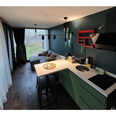 Eco-vriendelijke materialen 20ft 40ft 2 slaapkamers Prefab tuin hut huis glazen deuren container houten huis voor hotel