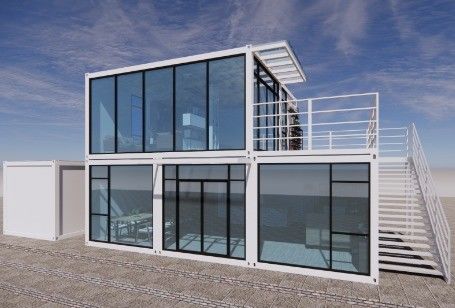 Buitenbouwterrein Geprefabriceerd modern ontwerp kantoorgebouw met gegalvaniseerd stalen buigwerk 180g