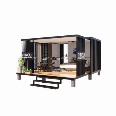 Afgerond product 20ft Pop-up Container House met aangepaste kleur en 50/75/100mm Wave Sandwich Panel