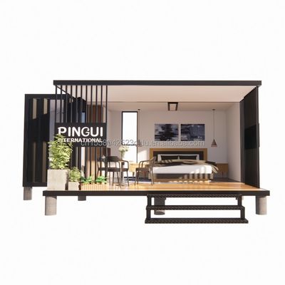 Afgerond product 20ft Pop-up Container House met aangepaste kleur en 50/75/100mm Wave Sandwich Panel