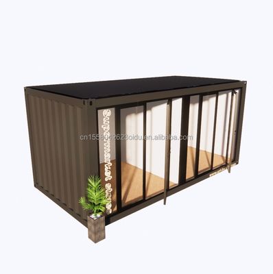 Aluminiumlegeringsvensters en 50/75/100mm Wave Sandwich Panel 20ft Prefab Container Kledingwinkel Container Kiosk Mobiele winkel
