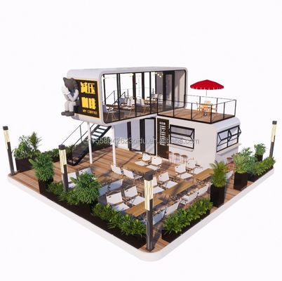 Stalen structuur frame gelast 20ft luxe draagbare geprefabriceerde huizen met een aangepaste kleur voor voedsel straat koffiewinkel