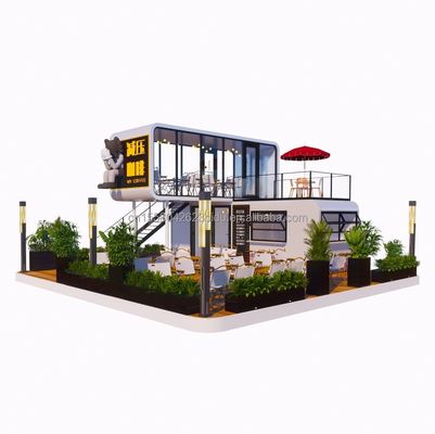 Stalen structuur frame gelast 20ft luxe draagbare geprefabriceerde huizen met een aangepaste kleur voor voedsel straat koffiewinkel