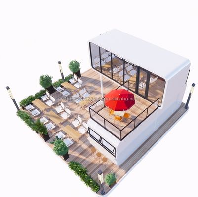 Stalen structuur frame gelast 20ft luxe draagbare geprefabriceerde huizen met een aangepaste kleur voor voedsel straat koffiewinkel