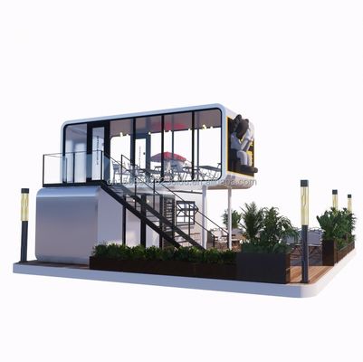 Stalen structuur frame gelast 20ft luxe draagbare geprefabriceerde huizen met een aangepaste kleur voor voedsel straat koffiewinkel